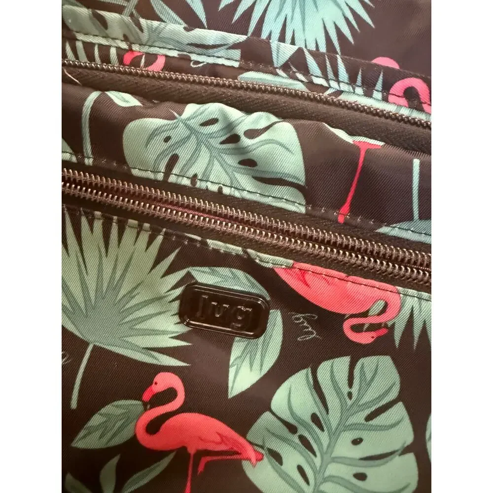 LUG RFID double dutch 3.0 crossbody flamingo black travel cleanable safety cute